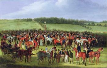 Epsom Races: The Betting Post (oil on canvas) | Obraz na stenu