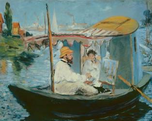 Monet in his Floating Studio, 1874 (oil on canvas) | Obraz na stenu