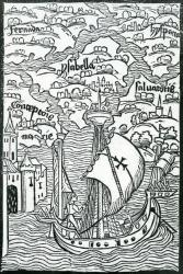 Map describing the islands of Salvador, Espanola, Fernanda, Isabella and Conception, 1493 (woodcut) | Obraz na stenu