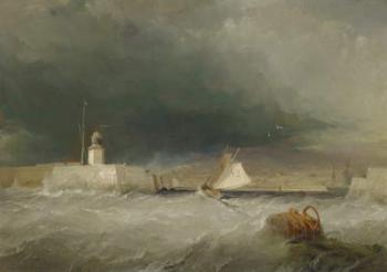 Port on a Stormy Day, 1835 (oil on canvas) | Obraz na stenu