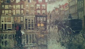 Corner of Leidsche Square, Amsterdam (oil) | Obraz na stenu