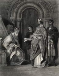 Henry II presenting the Pope's Bull to the Archbishop of Cashel, engraved by G. Greatbach (engraving) | Obraz na stenu