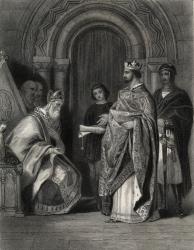 Henry II presenting the Pope's Bull to the Archbishop of Cashel, engraved by G. Greatbach (engraving) | Obraz na stenu