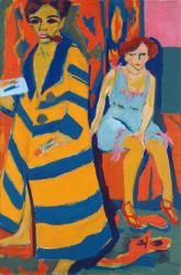Self Portrait with a Model, 1907 (oil on canvas) | Obraz na stenu