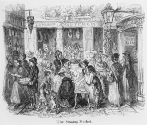 The Sunday Market, London (engraving) | Obraz na stenu