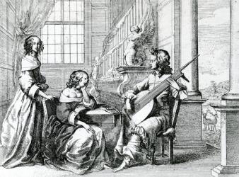 The Music Lesson (engraving) | Obraz na stenu