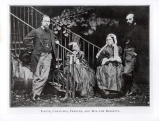 Dante, Christina, Frances and William Rossetti (b/w photo) | Obraz na stenu