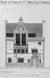 House & Studio for F. Miles Esq., Chelsea, illustration from 'The British Architect and Northern Engineer', published December 6 1878 (litho) | Obraz na stenu