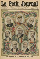 The Presidents of the French Republic from 1817 to 1913, front cover illustration from 'Le Petit Journal', supplement illustre, 19th January 1913 (colour litho) | Obraz na stenu
