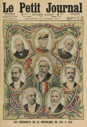 The Presidents of the French Republic from 1817 to 1913, front cover illustration from 'Le Petit Journal', supplement illustre, 19th January 1913 (colour litho) | Obraz na stenu