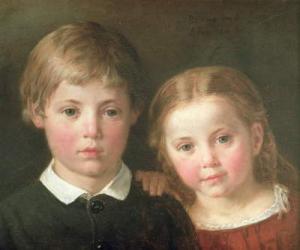 Benno six years and Elna, four years, 1864 | Obraz na stenu