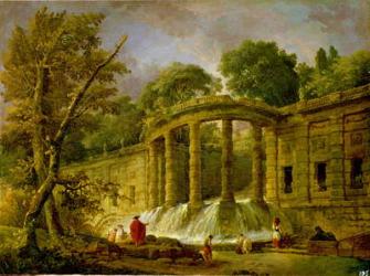 Pavilion with Cascade, 1760 (oil on canvas) | Obraz na stenu