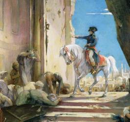Napoleon Bonaparte (1769-1821) in the Grand Mosque at Cairo (oil on canvas) (detail of 26200) | Obraz na stenu