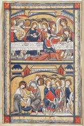 The Last Supper and the Washing of the Feet, c.1260 (tempera & gold leaf on parchment) | Obraz na stenu