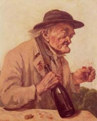 Old Man with a glass of wine | Obraz na stenu