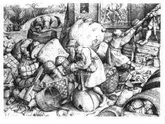 Everyman, engraved by Hieronymus Cock (c.1510-70) c.1558 (engraving) (b/w photo) | Obraz na stenu