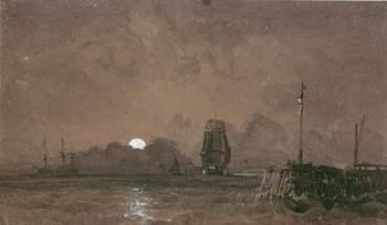 Sunderland Harbour: Moonlight, 19th century | Obraz na stenu