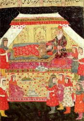 Harem Scene, illustration from the 'Shahnama' (Book of Kings), by Abu'l-Qasim Manur Firdawsi (c.934-c.1020) (gouache on paper) | Obraz na stenu