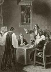 King James II of England facing bishops in the Privy Council, 1688, from 'The National and Domestic History of England' by William Hickman Smith Aubrey (1858-1916) published London, c.1890 (litho) | Obraz na stenu