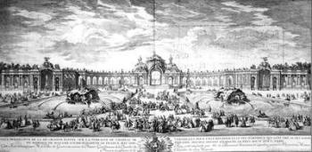 Perspective view of the terrace at Versailles on the occasion of the marriage of Louise Elisabeth of France with Philip of Spain in 1739, engraved by Charles Nicolas Cochin fils, 1741 (engraving) | Obraz na stenu