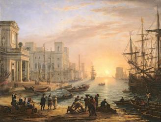 Sea Port at Sunset, 1639 (oil on canvas) | Obraz na stenu