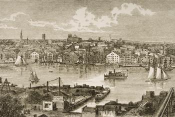 Baltimore, in c.1870, from 'American Pictures' published by the Religious Tract Society, 1876 (engraving) | Obraz na stenu