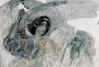 The Six Winged Seraph, from 'The Prophet', by Alexander Pushkin (1799-1837), 1905 (charcoal and gouache on paper) | Obraz na stenu
