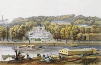 Palace and Park of Saint-Cloud (colour litho) | Obraz na stenu