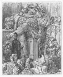 Illustration from 'Gargantua and Pantagruel', by François Rabelais (engraving) | Obraz na stenu