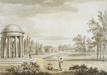 The Rotunda and the Queen's Theatre, Stowe, 1753 (w/c on paper) | Obraz na stenu