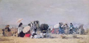 Beach Scene, Trouville, 1873 (oil on panel) | Obraz na stenu