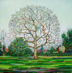 Bow Tree Winter, (oil on canvas) | Obraz na stenu