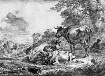 Three Cows (engraving) | Obraz na stenu