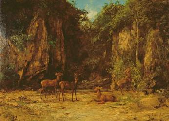 Herd of Red Deer at Dusk (oil on canvas) | Obraz na stenu