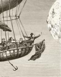 Illustration by George Cruikshank for the poem 'The Monstre Balloon, from 'The Ingoldsby Legends or Mirth and Marvels', by Thomas Ingoldsby, published in 1865 (litho) | Obraz na stenu