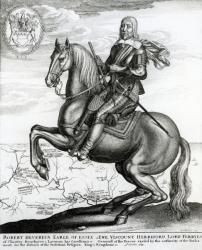 Portrait of Robert Devereux on horseback (engraving) | Obraz na stenu