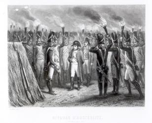 The Night Watch at Austerlitz, engraved by E. Giradel (engraving) (b/w photo) | Obraz na stenu