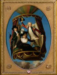 Captain Vincenzo Lunardi with his Assistant George Biggin and Mrs Letitia Anne Sage, in a Balloon, 1785 (oil on copper) | Obraz na stenu
