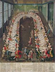 The Banquet at Casa Nani, Given in Honour of their Guest, Clemente Augusto, Elector Archbishop of Cologne, on 9th September 1755 (oil on canvas) | Obraz na stenu