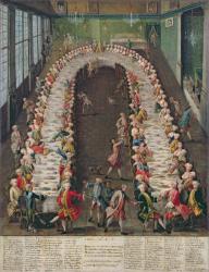 The Banquet at Casa Nani, Given in Honour of their Guest, Clemente Augusto, Elector Archbishop of Cologne, on 9th September 1755 (oil on canvas) | Obraz na stenu