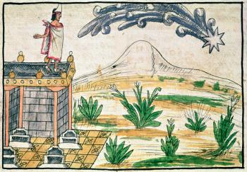 Montezuma II (1466-1520) watching a comet, 1579 (vellum) | Obraz na stenu