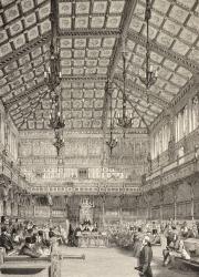 Interior of the House of Commons, from 'The National and Domestic History of England' by William Hickman Smith Aubrey (1858-1916) published London, c.1890 (litho) | Obraz na stenu