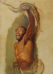 Man Struggling with a Boa Constrictor, Study for 'Liboya Serpent Seizing its Prey', c.1803 (oil on canvas) | Obraz na stenu