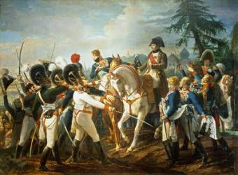 Napoleon and the Bavarian and Wurttemberg troops in Abensberg, 20th April 1809 (oil on canvas) | Obraz na stenu