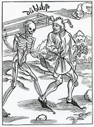 Of folys that despyse deth makynge no prouysion therfore, illustration from Alexander Barclay's English translation of 'The Ship of Fools', from an edition published in 1874 (engraving) | Obraz na stenu