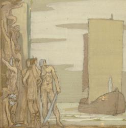 The Landing of St Patrick in Ireland, c.1912 (tempera on wood) | Obraz na stenu