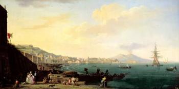 View of Naples with Vesuvius in the Background (pair of 71567) (oil on canvas) | Obraz na stenu
