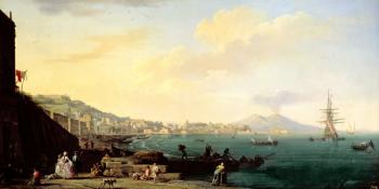 View of Naples with Vesuvius in the Background (pair of 71567) (oil on canvas) | Obraz na stenu