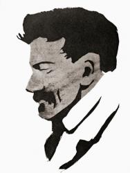 Edmund John Millington Synge, 1871  1909. Irish playwright, poet, prose writer, travel writer and collector of folklore. After the wash drawing by J.B. Yeats. From Impressions of English Literature, published 1944. | Obraz na stenu
