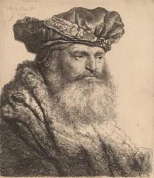 Bearded Man in a Velvet Cap with a Jewel Clasp, 1637 (etching) | Obraz na stenu